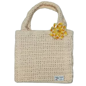 Bolsa Flor Amarela em crochê